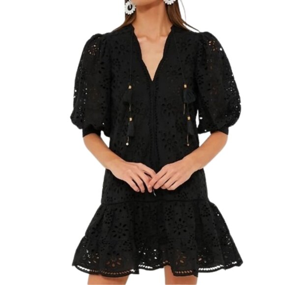 Bell By Alicia Bell Dresses & Skirts - Bell By Alicia Bell Popover Mini Flounce Embroidered Eyelet Dress